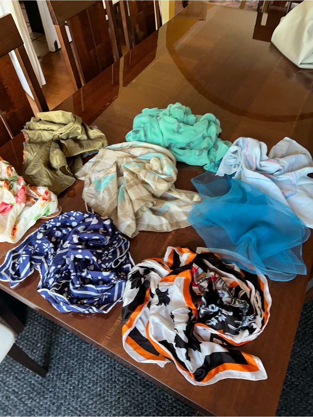 Assorted Lightweight Fashion Scarves - Mixed Colors a lot of 8
